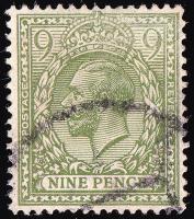 SG393a 9d Olive-Green - Good Used (Cat. £30) - (Spec: N30, i) (Scott: 183)