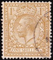 SG396 1/- Bistre-Brown - Fine Used (Cat. £12) - (Spec: N32, ii) (Scott: 200)