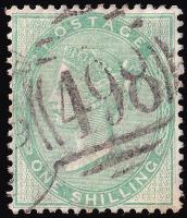 SG72B 1/- Green, Thick Paper - Fine Used (Cat. £250)