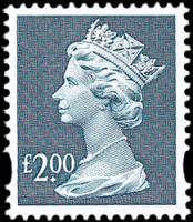 SG: 1801r £2 dull blue Del La Rue reprint