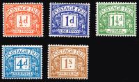 SG D35-D39 Set of 5 George VI New Colour Postage Dues - Unmounted Mint (Cat. £75) - (Spec: R35-R39) (Scott: J34-J38)