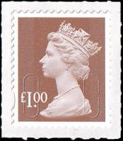 SG U2934 £1 bistre brown M14L