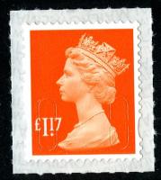 SG U2937  £1.17p   M17L with inverted printing on backing paper ( backing not applicable with used)