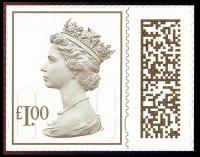 SG V4849 £1.00 Grey-Brown M22L, Booklet Backing (DY46)