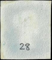 SG10 (B1), FL Plate 28 with 4 Good Margins, Fine Black Maltese Cross (top right corner small fold)