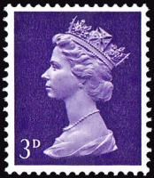 U8 (2) 3d Bluish Violet, Centre Band, Gum Arabic, Head A (SG729)
