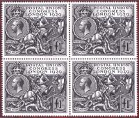 £1 PUC Royal Mail Reproduction Presentation Pack, Facsimile Block of 4
