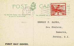 1943 1st June 1d Scarlet Postcard with Potato Season Harbour on front ACTUAL ITEM