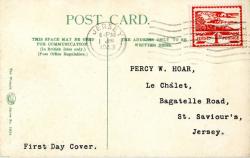 1943 1st June 1d scarlet postcard with St. Hellier Jersey on the front ACTUAL ITEM