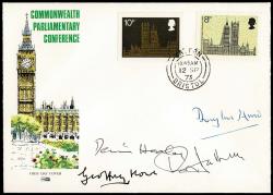 1973 Parliament, Denis Healey, Sir Geoffrey Howe, Alec Douglas-Home & Roy Hattersley (Unaddressed & Autographed, Actual Item)