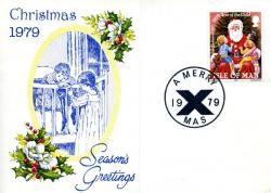 1979 Christmas Card with First Day of Issue cancellation
