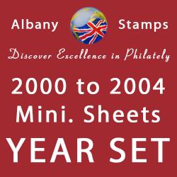 2000 to 2004 Set of 9 Alderney Miniature Sheets