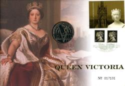 2001 Queen Victoria coin cover with £5 coin - cat value £24