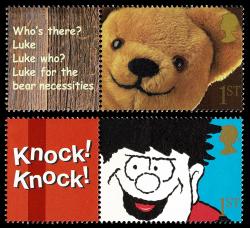 2002 Knock Knock Smilers 2x Stamps with Labels (Label image may vary from shown)