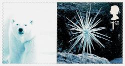 2003 Christmas 1st Ice Sculture Smilers Stamp with Label (Label image may vary from shown)