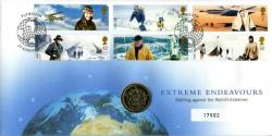 2003 Extreme Endevours coin cover with £1 coin - cat value £20