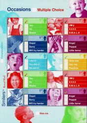 2003 Smilers Occasions Half Sheet with Labels (Half supplied may vary from shown)