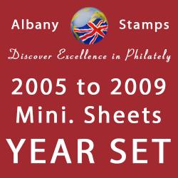 2005 to 2009 Set of 8 Alderney Miniature Sheets