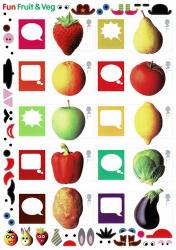 2006 Fruit and Vegetables Half Sheet with Labels (Half supplied may vary from shown)
