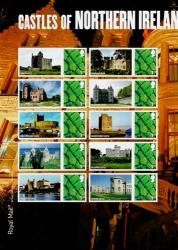 2009 Northern Ireland Castles Half Sheet with Labels (Half may vary from shown.)
