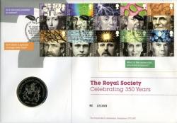 2010 The Royal Society coin cover with medal - cat value £22