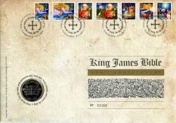 2011 King James Bible coin cover with £2 coin - rare coin