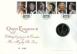 2013 Coronation Anniversary coin cover with £5 coin