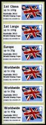 2013 Post & Go Australia Flags (Issued as Stamps Only Without a Presentation Pack)