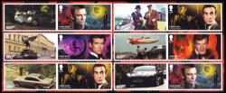 2020 James Bond 6x Smilers Stamps with Labels (Labels may vary from shown)