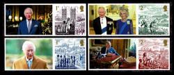 2023 King Charles III A New Reign 4x Smilers Stamps with Labels (Labels may vary from shown)