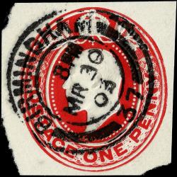 Cut Out from Pre-Paid Envelope, One Penny Red - Birmingham 30th March 1903