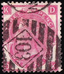 SG102/103 3d Rose Plate 5 - Average Used (Cat. £40) - (Spec: J30) (Scott: 49/49a)