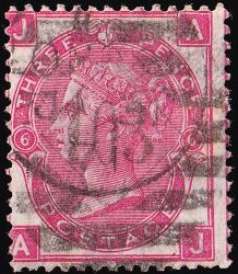 SG102/103 3d Rose Plate 6 - Average Used (Cat. £40) - (Spec: J31) (Scott: 49/49a)