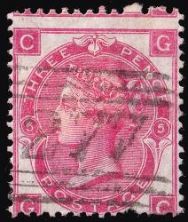 SG102/3 (Pl.5) 3d Rose Plate 5 - Average Used (Cat. £40) - (Spec: J30) (Scott: 49/49a)