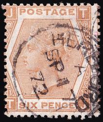 SG122a 6d Chestnut (Plate 11) - Fine Used (Cat. £55) - (Spec: J79, ii) (Scott: 59)