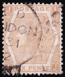 SG123 (Pl.12) 6d Pale Buff (Plate 12) - Good Used (Cat. £200) - (Spec: J80, i) (Scott: 59b)