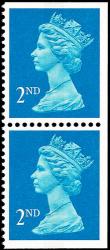 SG1449 2nd Blue, Centre Band - Se-Tenant Pair of Imperf Top, Bottom & Right