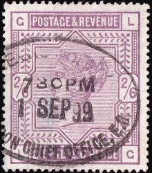 SG178 (K10) 2s6d Lilac - Fine Used Registered, London Chief Office 1st Sept 1899 (Cat. £175)