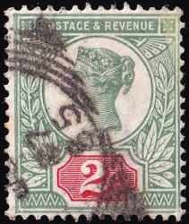 SG199 2d Green & Scarlet - Average Used (Cat. £200) (Spec: K30, i) (Scott: 113s)