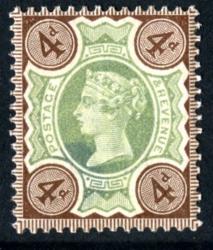 SG205   4d deep green & brown 1887 Jubilee *