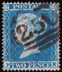SG20 2d Pale Blue (Plate 4) - Fine Used (Cat. £75) - (Spec: F1, ii) (Scott: 10a)