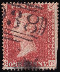 SG26 1d Red-Brown (Die II) - Stamp with Fault (Cat. £100) - (Spec: C5) (Scott: 14)
