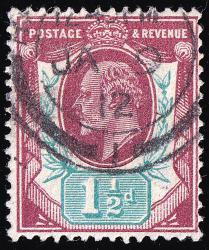 SG287 1½d Reddish Purple & Bright Green - Fine Used (Cat. £20) - (Spec: M10, i)