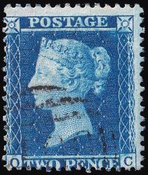 SG34 2d Blue (Plate 5) - Good Used (Cat. £50) - (Spec: F6) (Scott: 17)