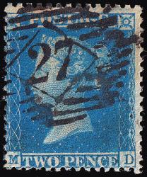 SG35 2d Blue (Plate 6) - Good Used (Cat. £50) - (Spec: F7) (Scott: 21)