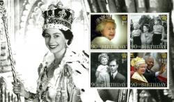 SG3826b 2016 Queens 90th Birthday 4 x stamps