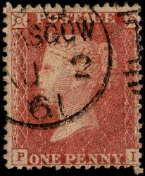 SG39 Pale Rose-Red, Very Fine Used Glasgow 2nd Aug 1861