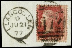SG43/44 Plate 191, Postmark Llangollen 472 Duplex 21st June 1877 (On Piece)