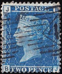 SG45 2d Blue (Thick Lines), Plate 7 - Fine Used (Cat. £50) - (Spec: G2) (Scott: 29)