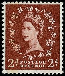 SG605a 2d Light Red Brown, Listed Watermark Error (CV £200)
